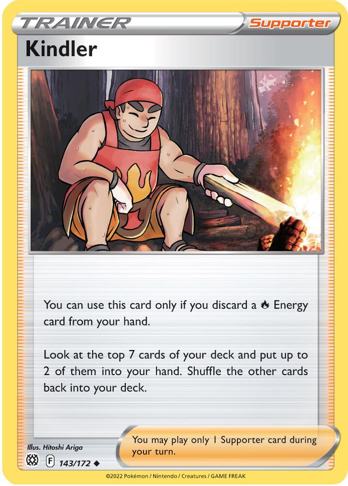 Kindler 143/172 Reverse Holofoil — Brilliant Stars Pokémon card