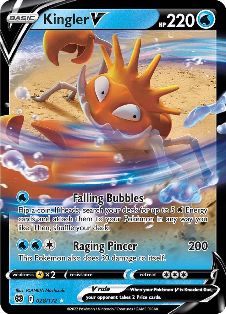Kingler V 028/172 Holofoil — Brilliant Stars Pokémon card