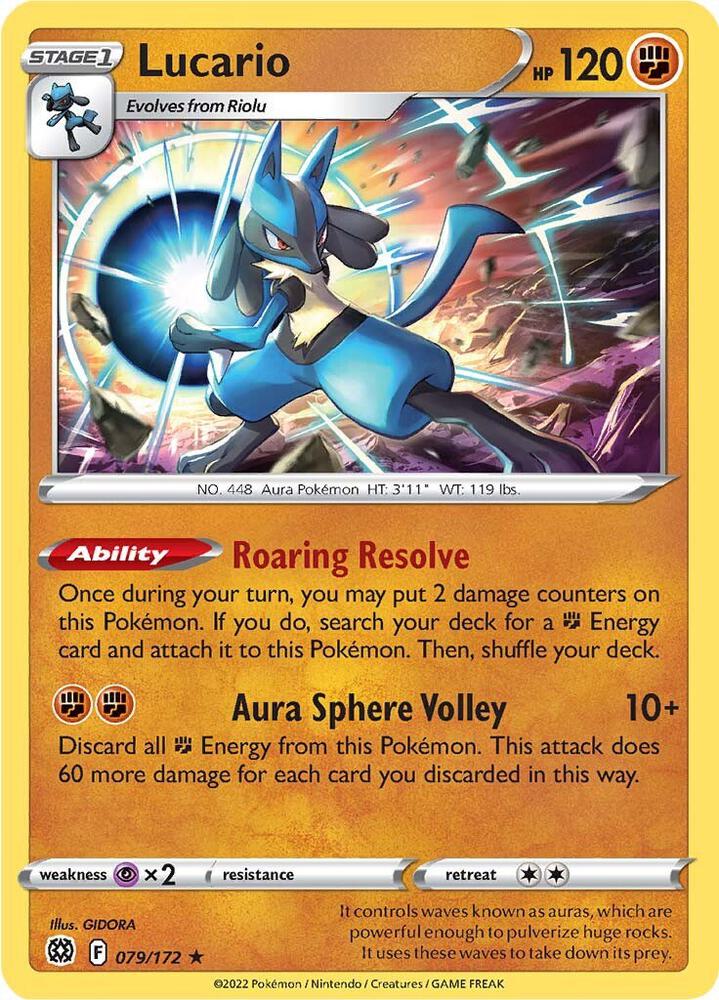 Lucario 079/172 Holofoil — Brilliant Stars Pokémon card