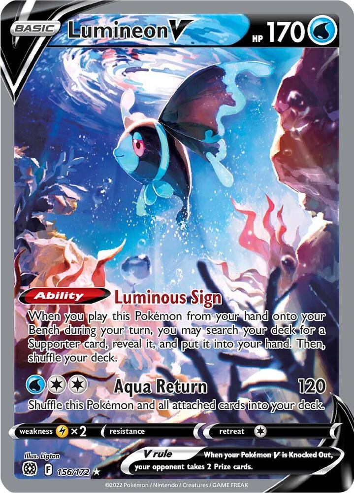 Lumineon V 156/172 Holofoil — Brilliant Stars Pokémon card