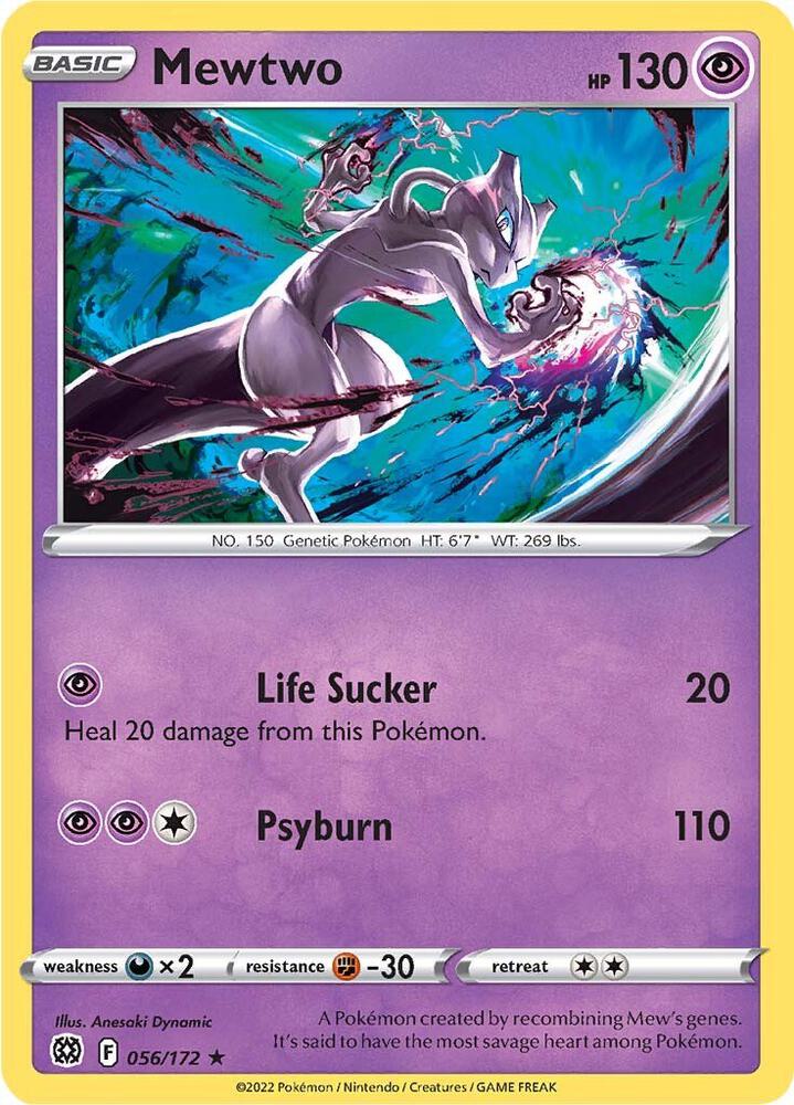 Mewtwo 056/172 — Brilliant Stars Pokémon card