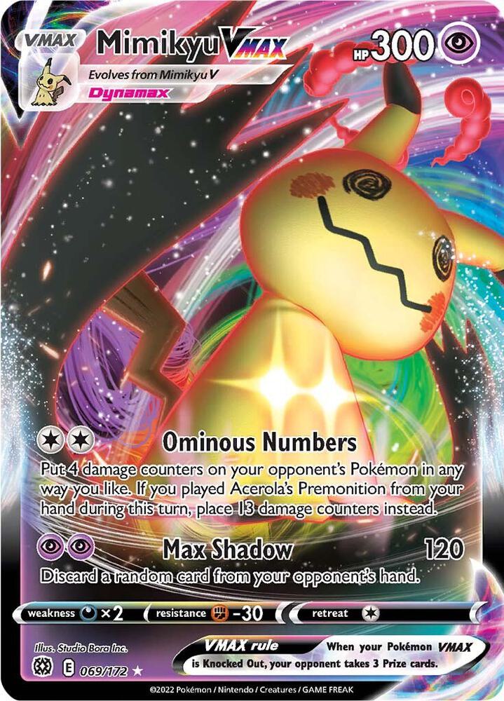Mimikyu VMAX 069/172 Holofoil — Brilliant Stars Pokémon card