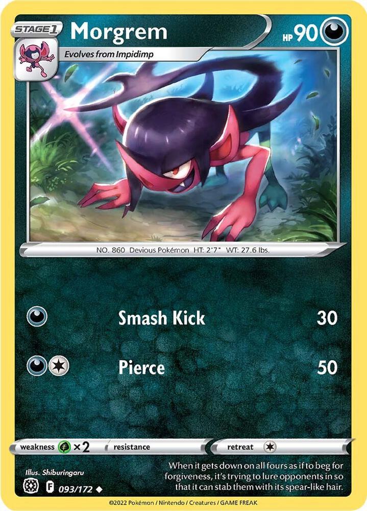 Morgrem 093/172 Reverse Holofoil — Brilliant Stars Pokémon card