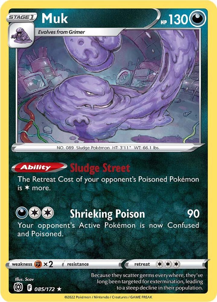 Muk 085/172 Reverse Holofoil — Brilliant Stars Pokémon card
