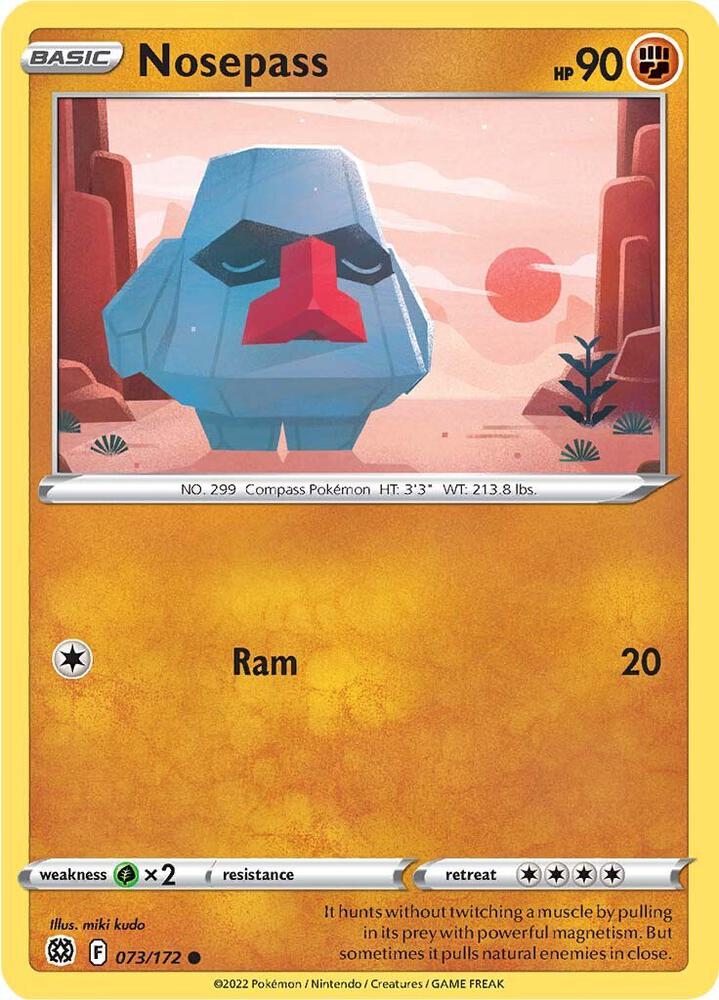 Pokemon - Brilliant Stars - Nosepass - 073/172 - Reverse Holofoil