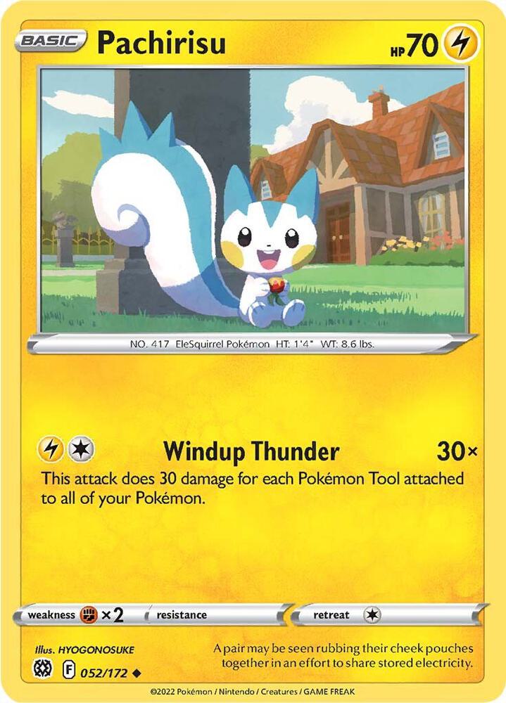 Pachirisu 052/172 Reverse Holofoil — Brilliant Stars Pokémon card