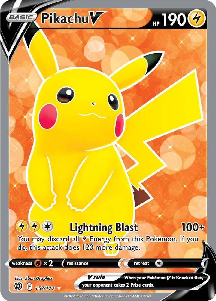 Pikachu V 157/172 Holofoil — Brilliant Stars Pokémon card