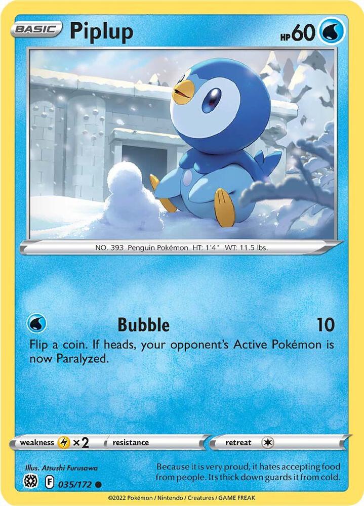 Pokemon - Brilliant Stars - Piplup - 035/172 - Reverse Holofoil
