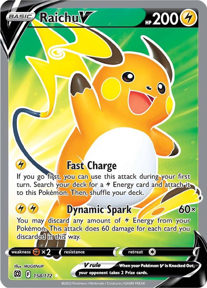 Raichu V 158/172 Holofoil — Brilliant Stars Pokémon card
