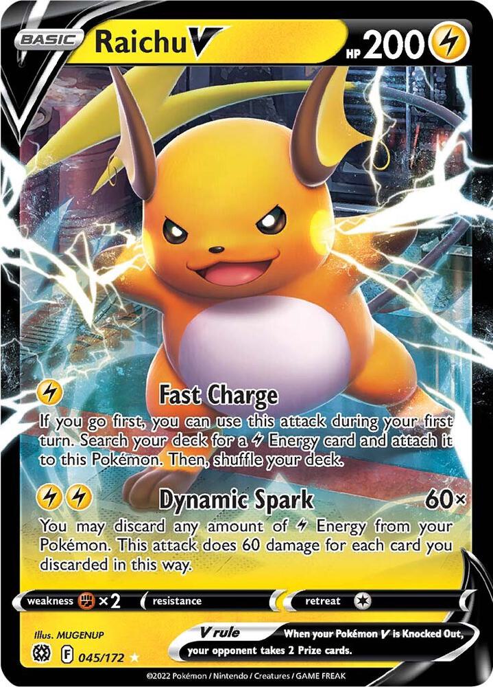 Raichu V 045/172 Holofoil — Brilliant Stars Pokémon card