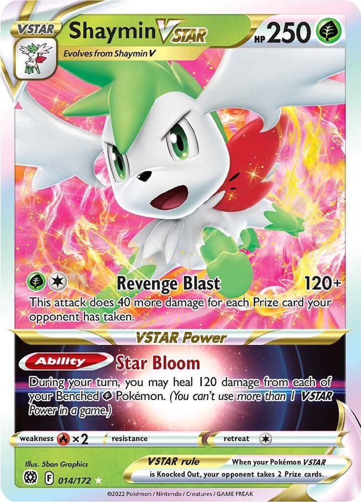 Shaymin VSTAR 014/172 Holofoil — Brilliant Stars Pokémon card
