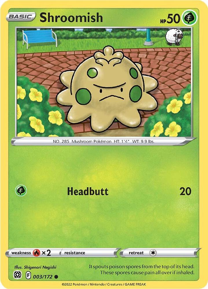 Pokemon - Brilliant Stars - Shroomish - 003/172 - Reverse Holofoil
