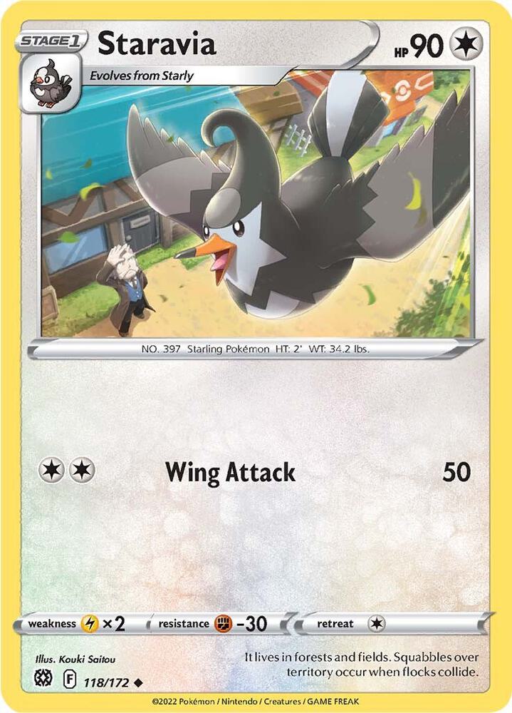 Staravia 118/172 — Brilliant Stars Pokémon card