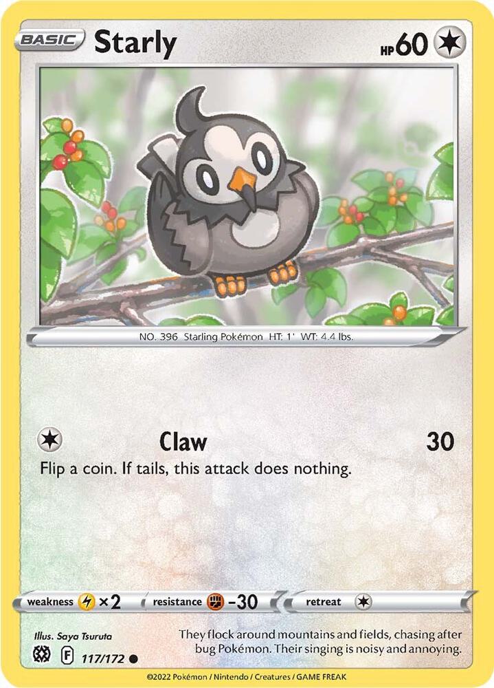 Starly 117/172 Reverse Holofoil — Brilliant Stars Pokémon card