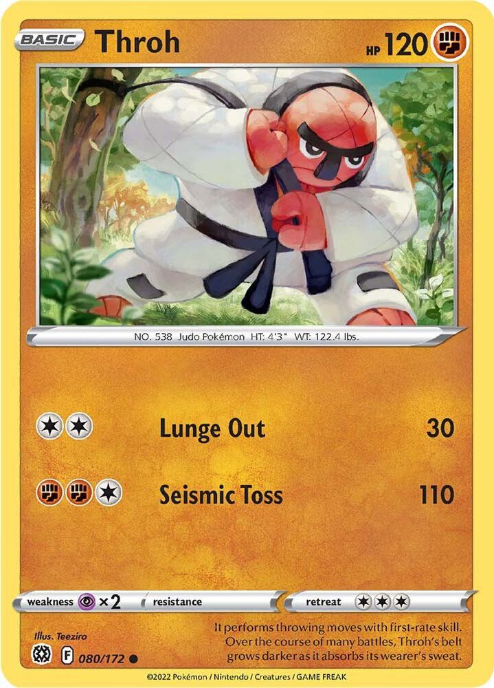 Throh 080/172 Reverse Holofoil — Brilliant Stars Pokémon card