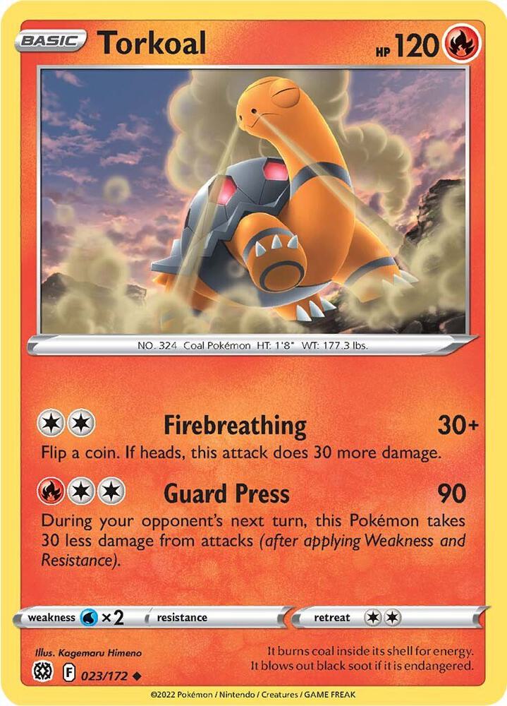Torkoal 023/172 Reverse Holofoil — Brilliant Stars Pokémon card