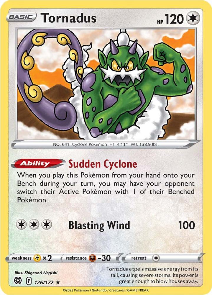 Tornadus 126/172 Reverse Holofoil — Brilliant Stars Pokémon card