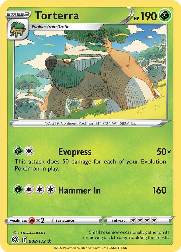 Torterra 008/172 Holofoil — Brilliant Stars Pokémon card