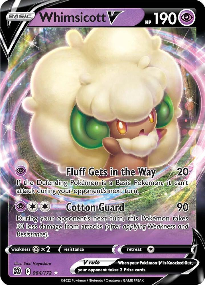 Whimsicott V 064/172 Holofoil — Brilliant Stars Pokémon card