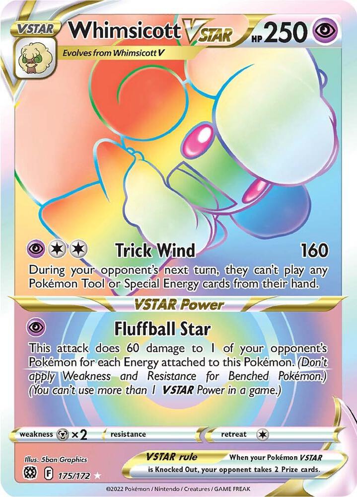 Whimsicott VSTAR 175/172 Holofoil — Brilliant Stars Pokémon card