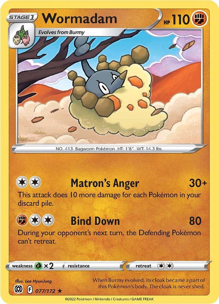 Wormadam 077/172 Reverse Holofoil — Brilliant Stars Pokémon card