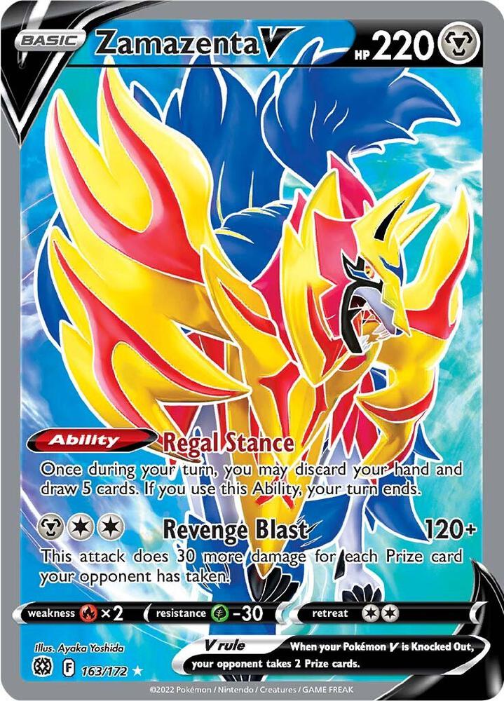Zamazenta V 163/172 Holofoil — Brilliant Stars Pokémon card