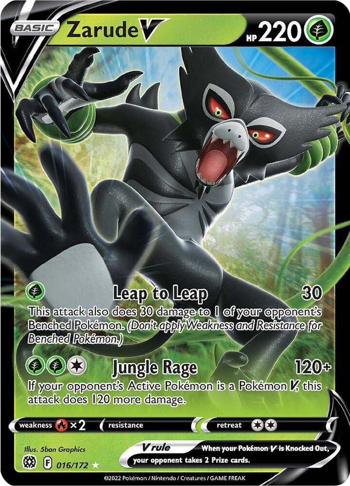 Zarude V 016/172 Holofoil — Brilliant Stars Pokémon card