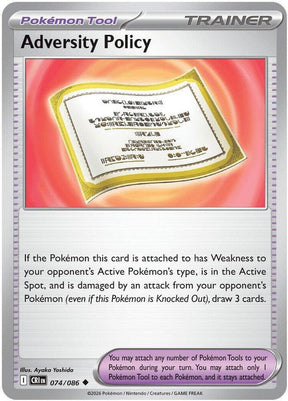 Adversity Policy 074/086 Reverse Holofoil — Chaos Rising Pokémon card