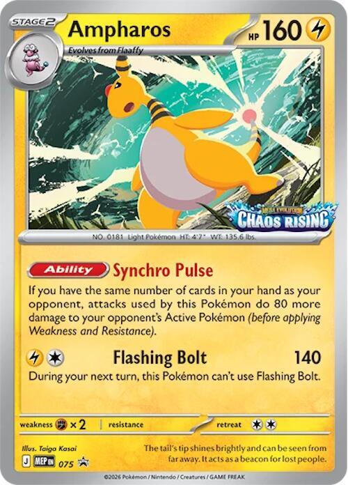 Ampharos 075 Build & Battle Promo — Chaos Rising Pokémon card