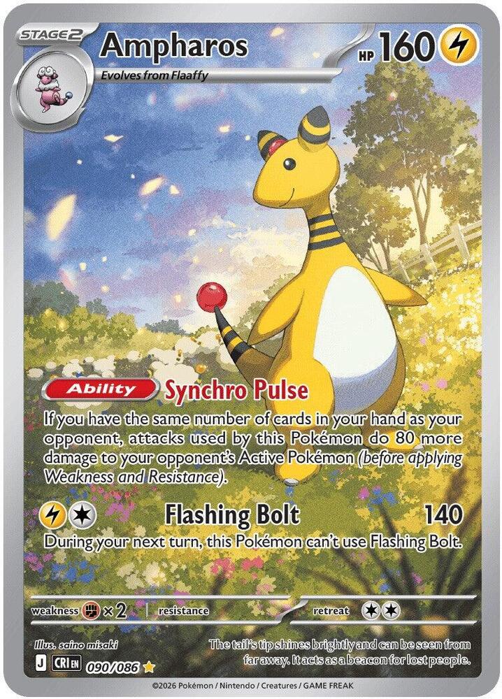 Ampharos 090/086 Holofoil — Chaos Rising Pokémon card
