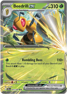 Beedrill ex 003/086 Holofoil — Chaos Rising Pokémon card