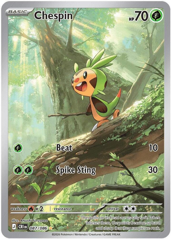 Chespin 087/086 Holofoil — Chaos Rising Pokémon card