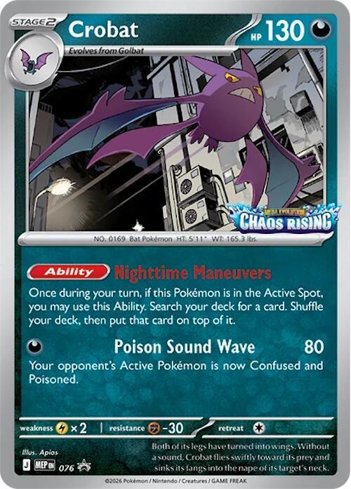 Crobat 076 Build & Battle Promo — Chaos Rising Pokémon card