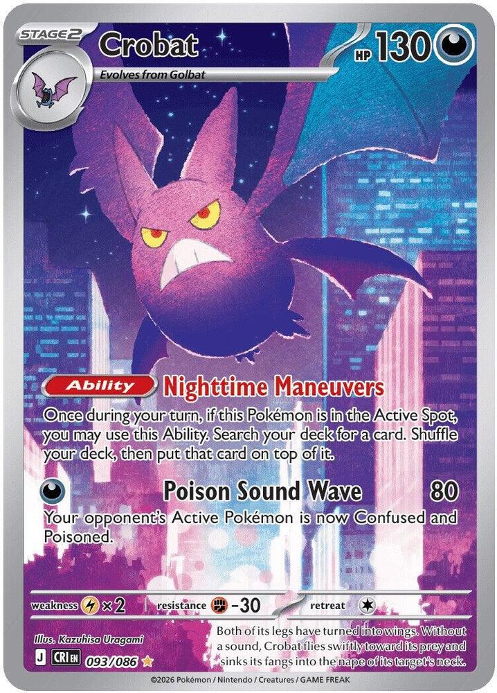 Crobat 093/086 Holofoil — Chaos Rising Pokémon card