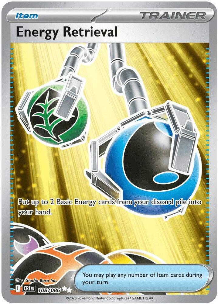 Energy Retrieval 108/086 Holofoil — Chaos Rising Pokémon card