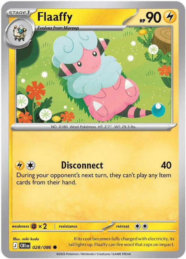 Flaaffy 028/086 Reverse Holofoil — Chaos Rising Pokémon card