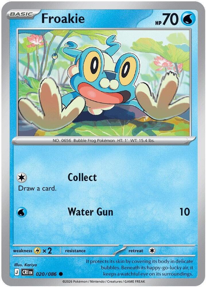 Froakie 020/086 Reverse Holofoil — Chaos Rising Pokémon card