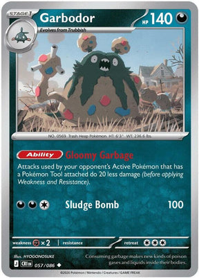 Garbodor 057/086 Reverse Holofoil — Chaos Rising Pokémon card