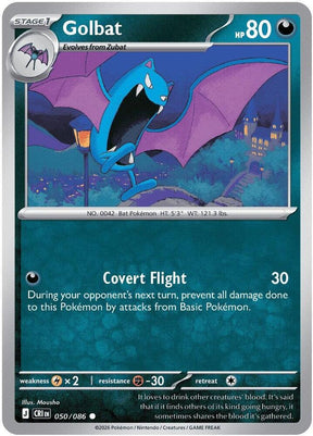 Golbat 050/086 Reverse Holofoil — Chaos Rising Pokémon card