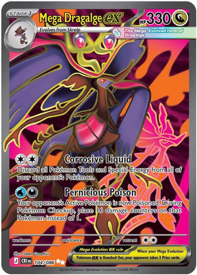 Mega Dragalge ex 104/086 Holofoil — Chaos Rising Pokémon card