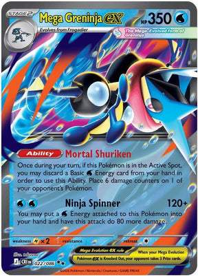 Mega Greninja ex 022/086 Holofoil — Chaos Rising Pokémon card