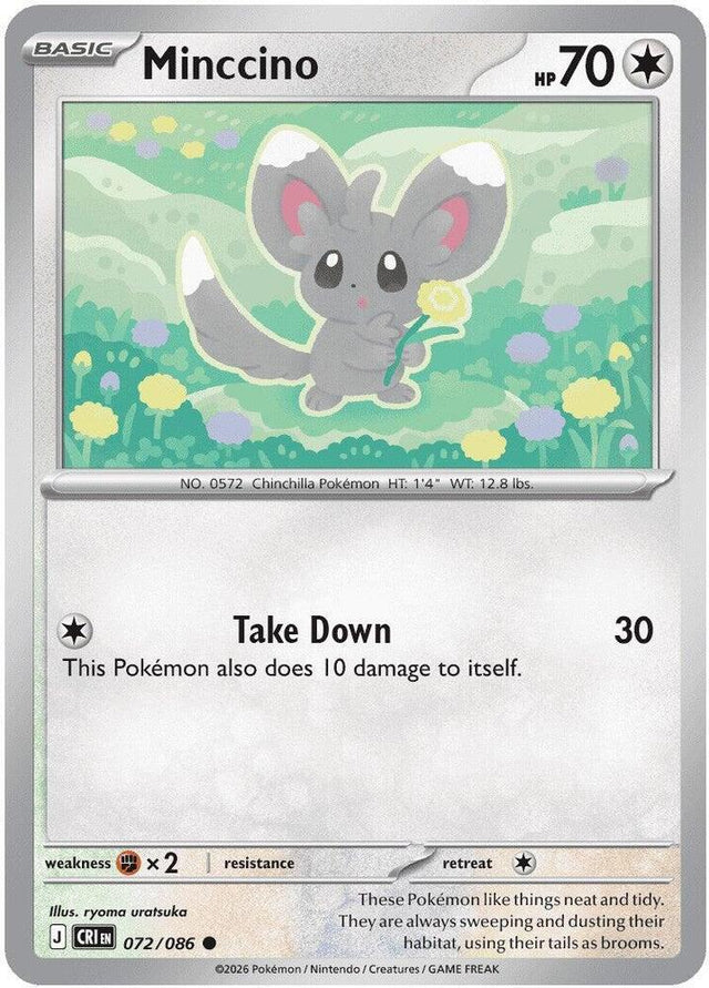 Minccino 072/086 Reverse Holofoil — Chaos Rising Pokémon card