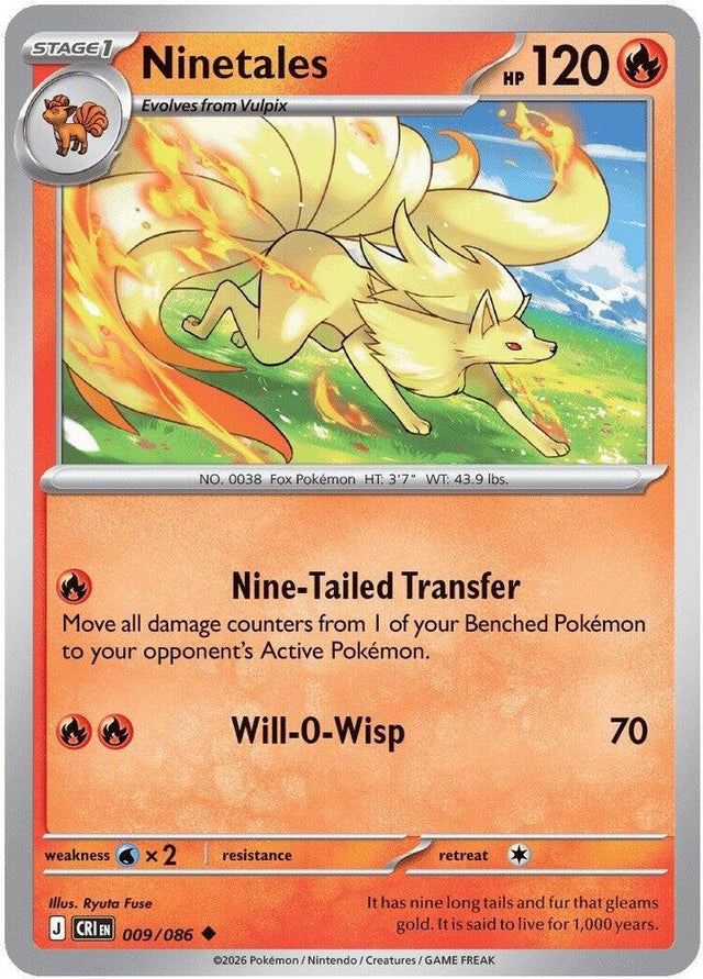 Ninetales 009/086 Reverse Holofoil — Chaos Rising Pokémon card
