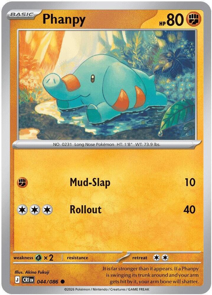 Pokemon - Chaos Rising - Phanpy - 044/086 - Reverse Holofoil