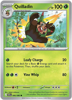Quilladin 006/086 Reverse Holofoil — Chaos Rising Pokémon card