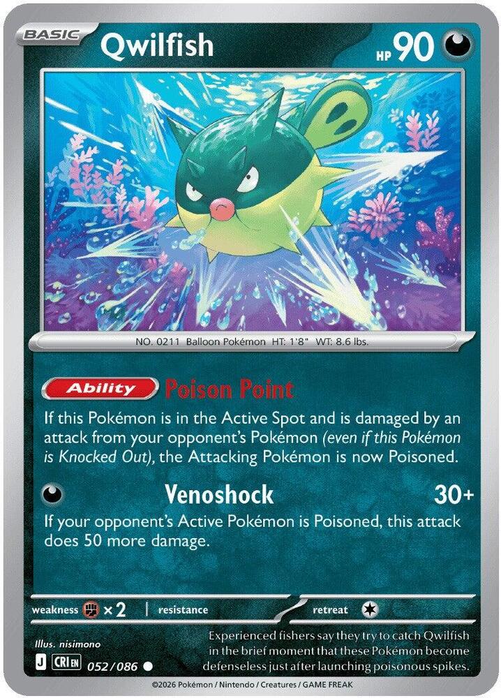 Pokemon - Chaos Rising - Qwilfish - 052/086 - Normal