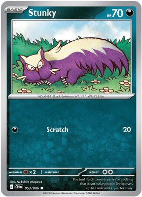 Stunky 053/086 Reverse Holofoil — Chaos Rising Pokémon card