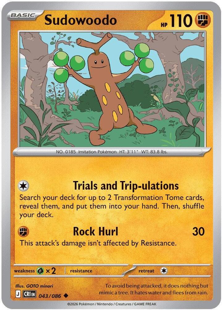 Pokemon - Chaos Rising - Sudowoodo - 043/086 - Normal