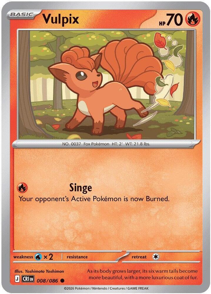 Vulpix 008/086 — Chaos Rising Pokémon card