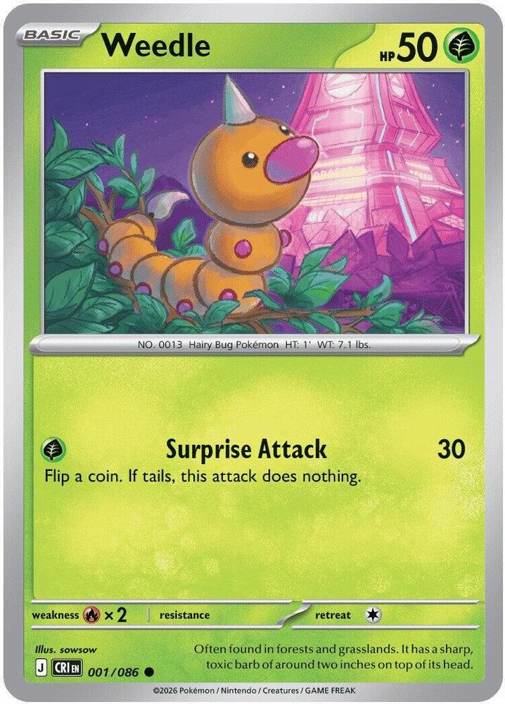 Pokemon - Chaos Rising - Weedle - 001/086 - Normal